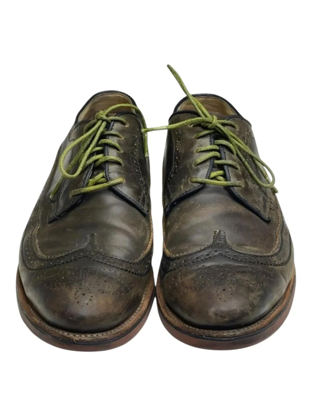 Scoop NYC x Walk Over 𖤐 Oxford Brogues Wingtips 𖤐 Olive Green 𖤐 9.5 𖤐 GQ Mag